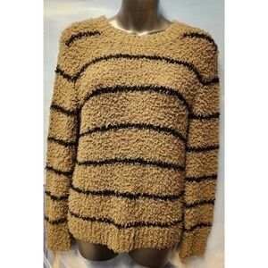 Vince S Fuzzy Stripped Pullover Sweater